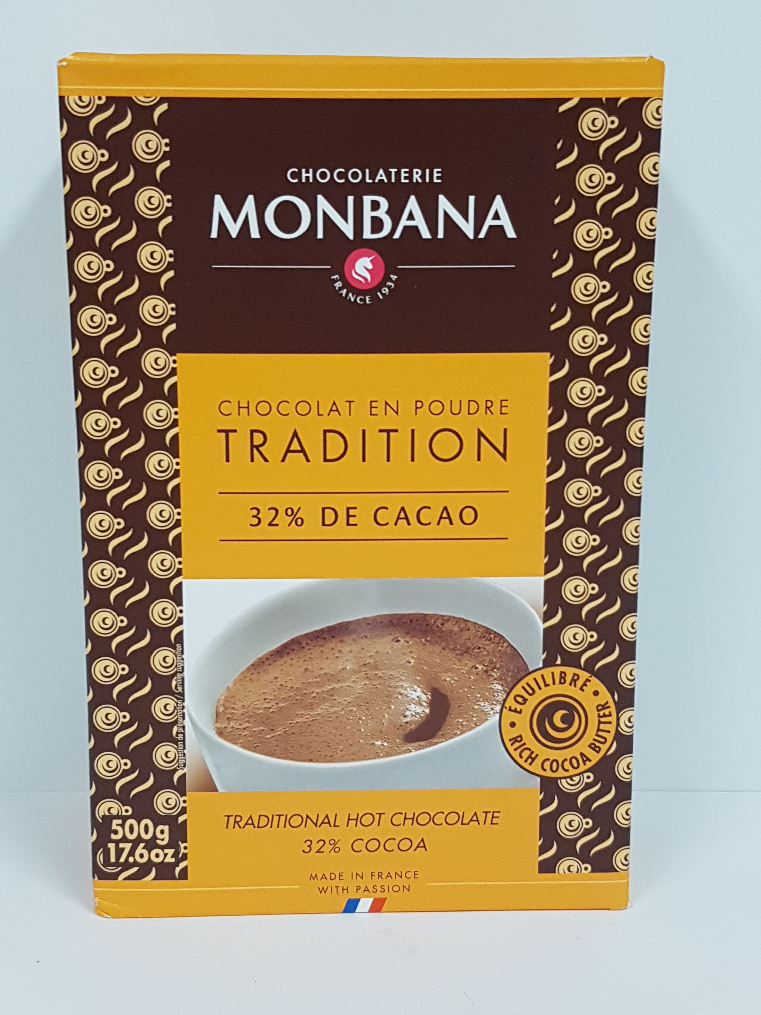 Chocolat en poudre 32% cacao Monbana 500 gr.