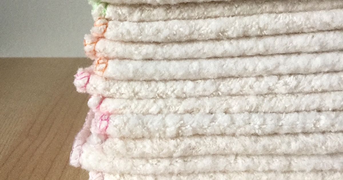 Small organic cotton washcloths perfect for babies and facial wipes