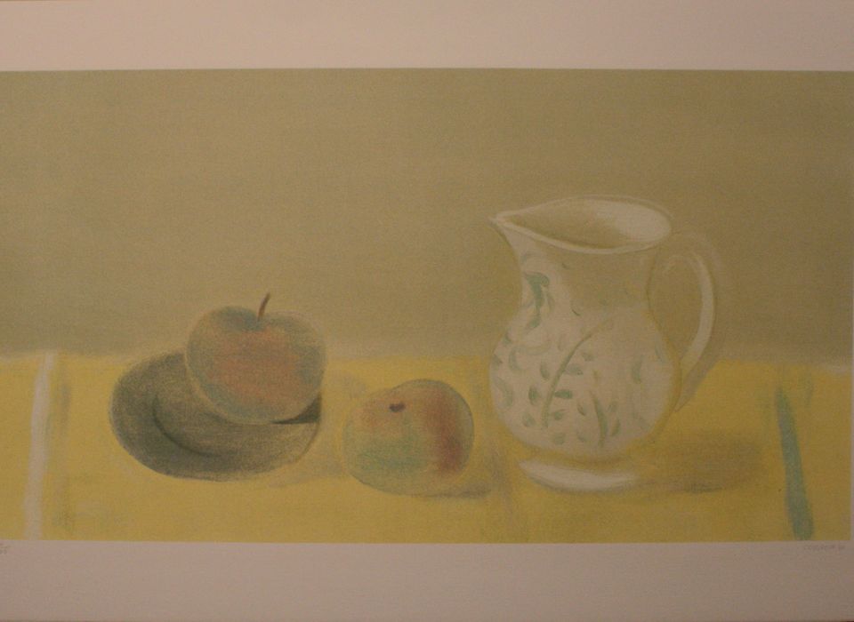 ジョルジュブラック【Pichet et Pommes sur la Table】 Georges Braque. Guitar, Plate, Fruit Dish, Pitcher, and