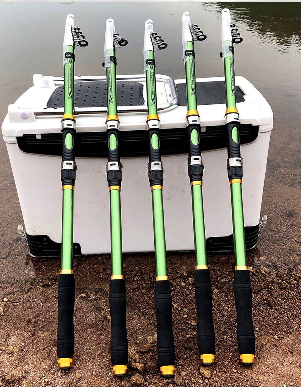 Telescopic Fishing Rod (2.1m) - Black, White, Green