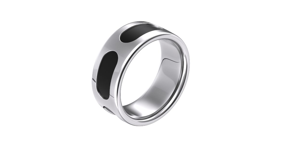 Bague Jonc Argent 925 Oxyde Ovale - Style Années 90, Poids 10.2g, Taille 52, Neuve Sans Boîte
