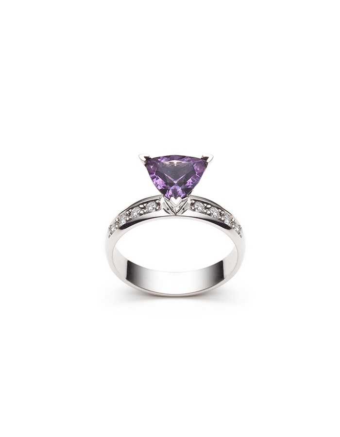 Lavender Spinel and Diamond Ring