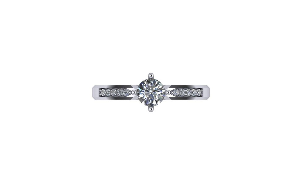 Bague en or blanc 14 carats pour femme en filigrane Bague en or blanc 14 carats pour femme en filigrane