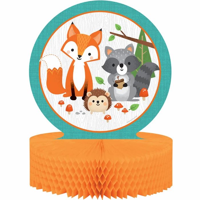 Décoration personnalisée renard et les animaux de la foret pour anniversaire