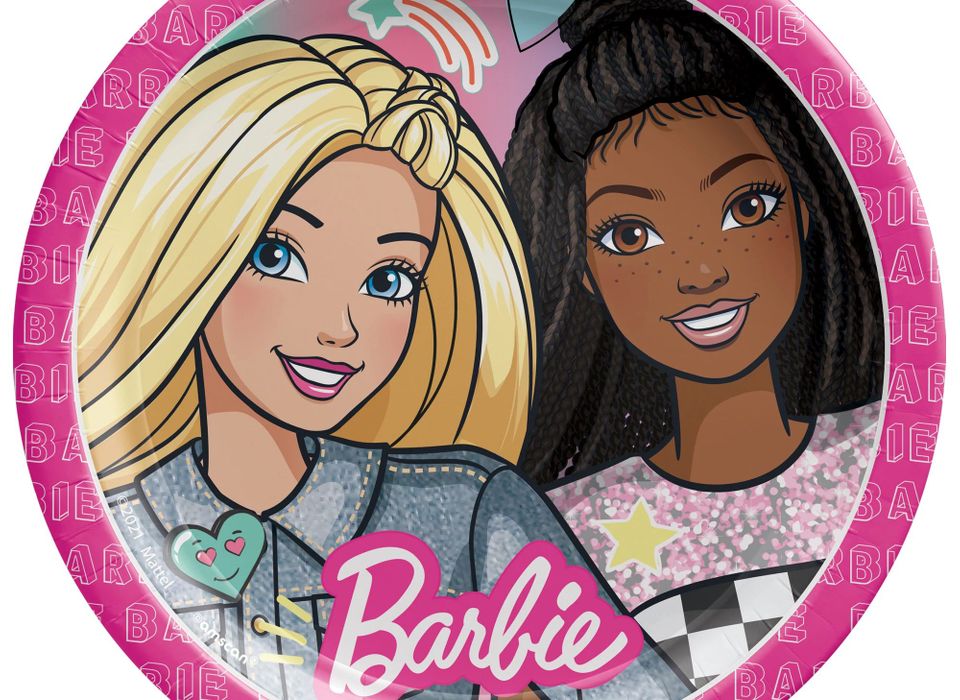 Grandes assiettes en carton Barbie dream together