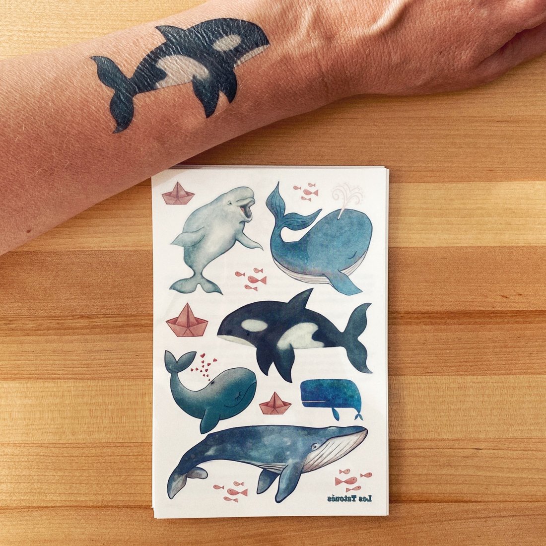 Tatouages temporaires de Sea World pour enfants dauphins sirène baleine pour lécole sirène non toxique grand cadeau pour enfant 12 feuilles 