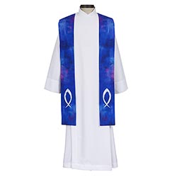 Blue clergy stole