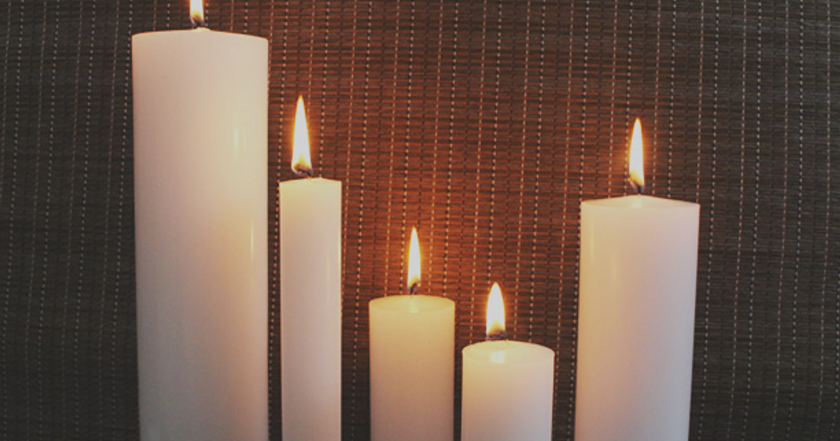 White altar candles