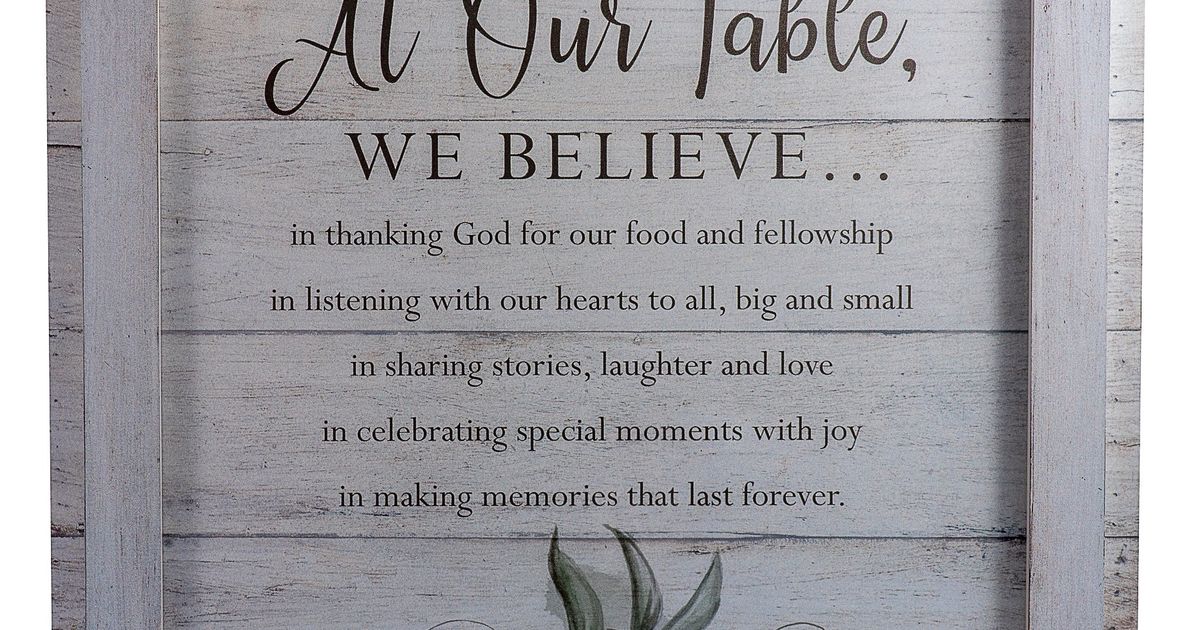 WALL PLAQUE AT OUR TABLE 14x12 (ANGLAIS)