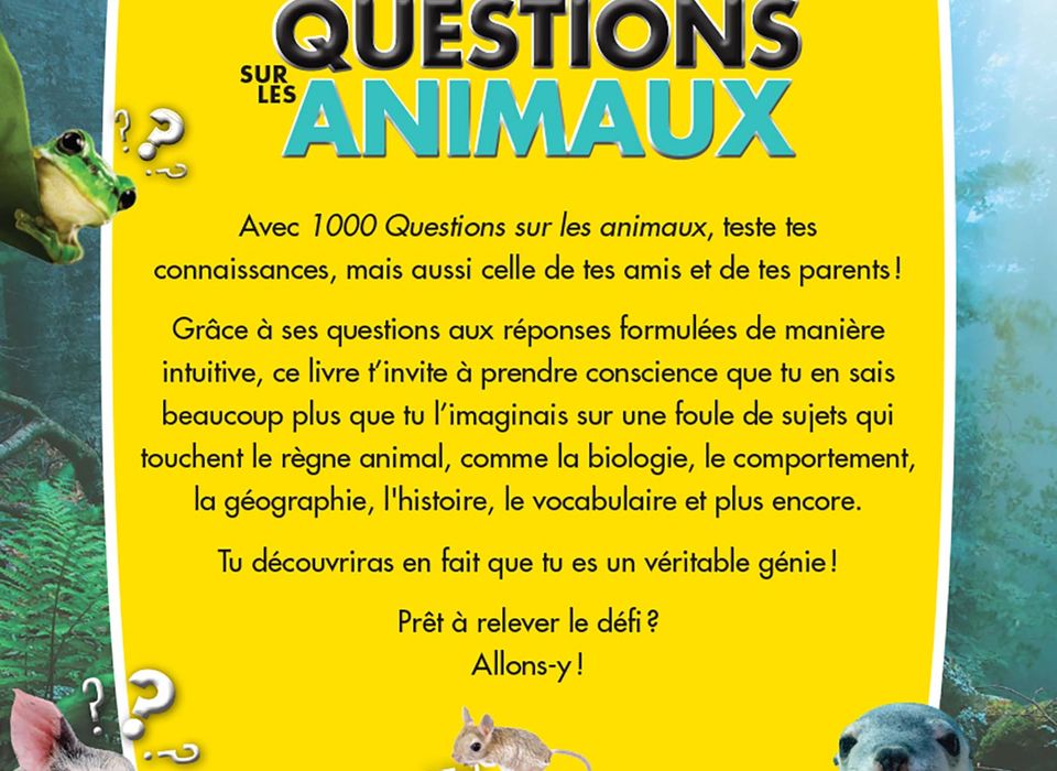 Livre 1000 Questions sur les animaux