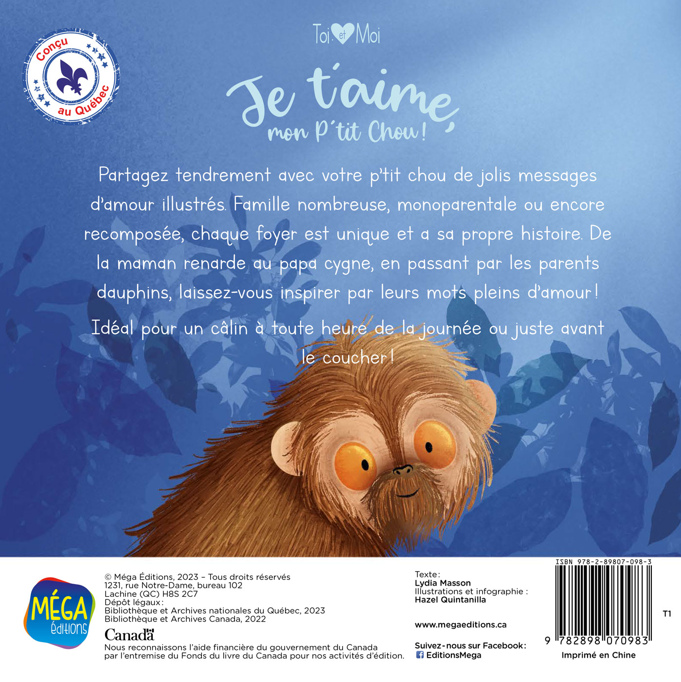 Je t'aime mon P'tit Chou!| 2 ans +| Mega Editions