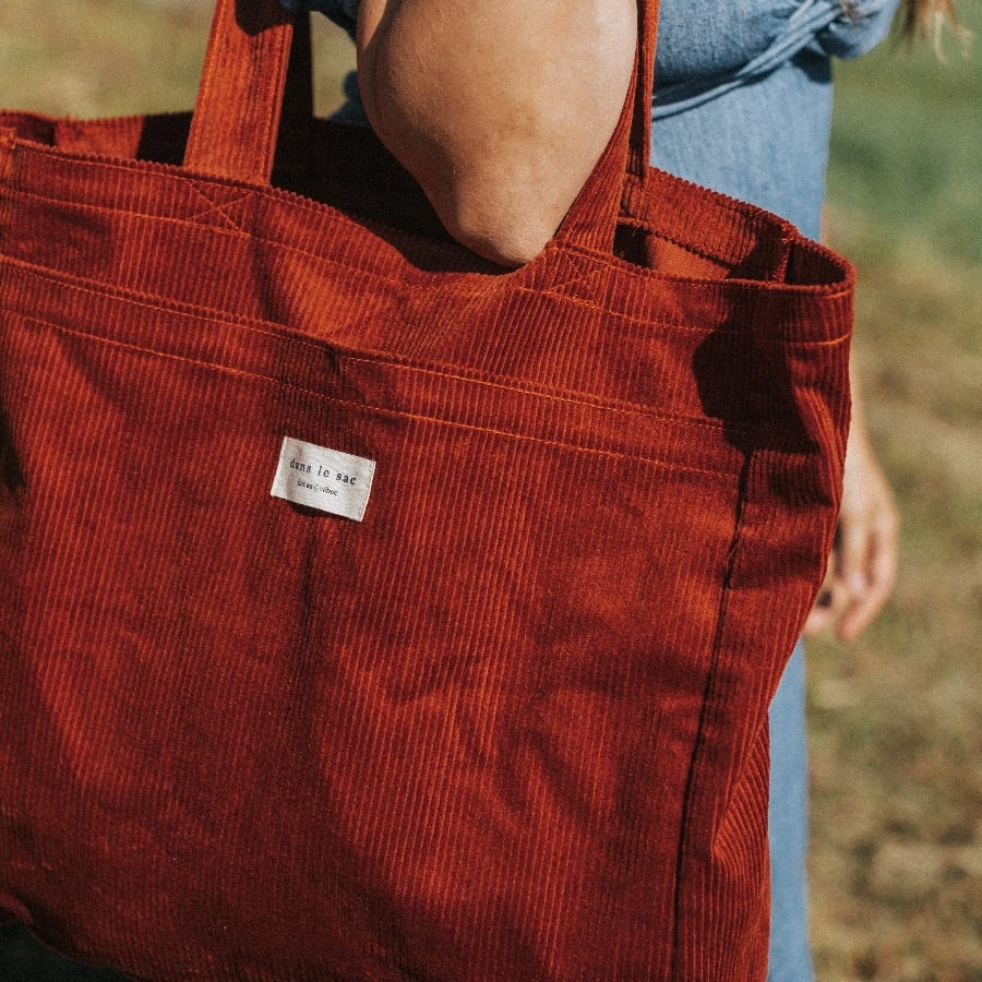 Corduroy shop tote bag