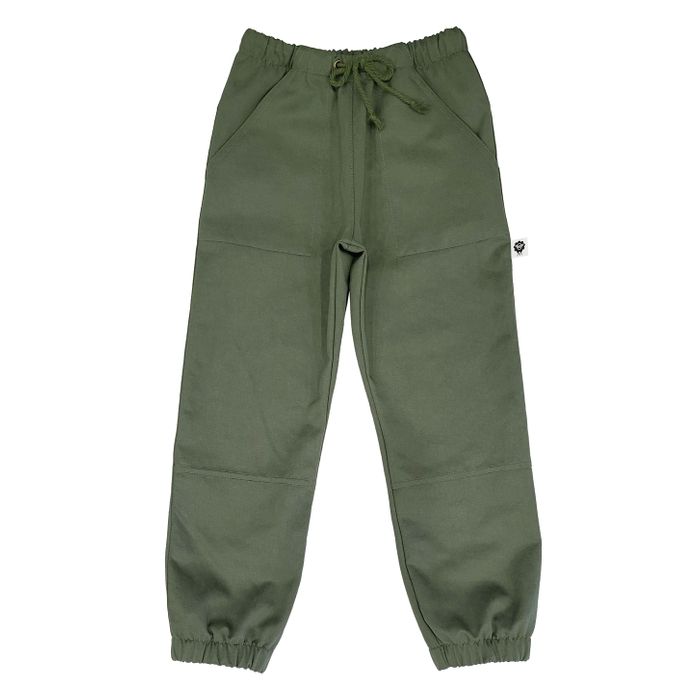 Cargo Jogger Pants Tencel Spinach Made in Quebec Mouton Noir