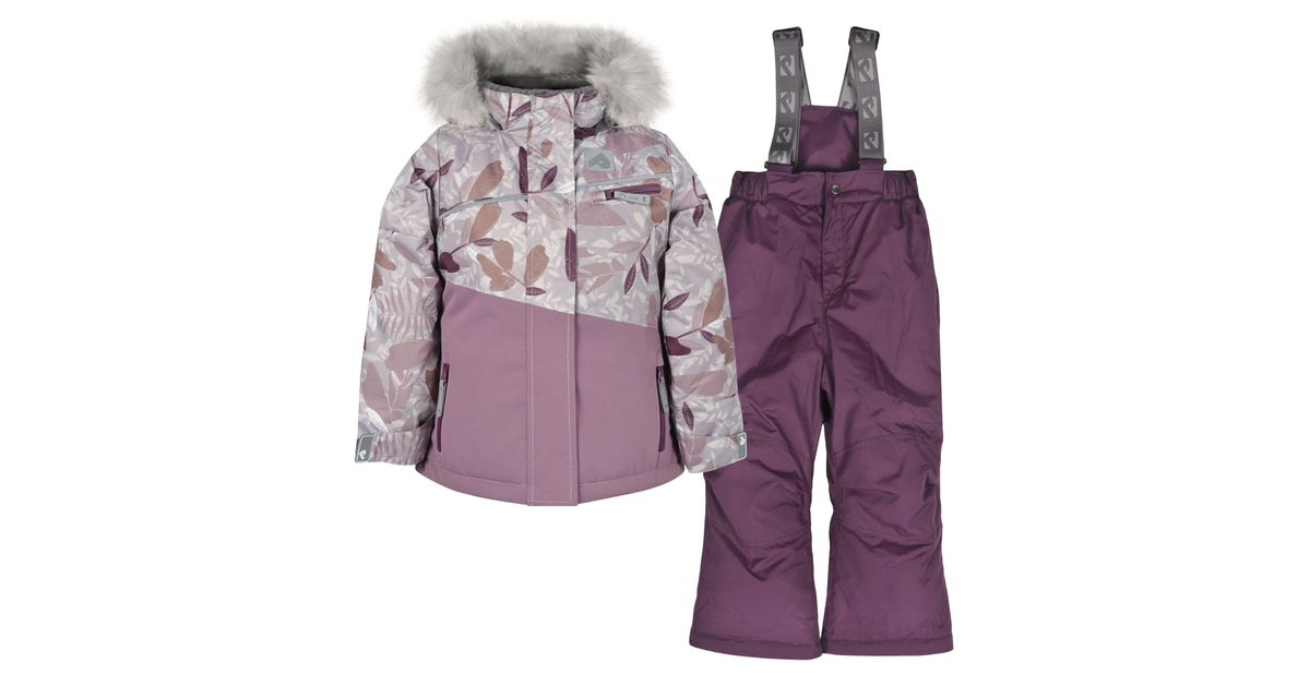 Leaves Two-Piece Snowsuit Perlimpinpin Mouton Noir - Main Image
