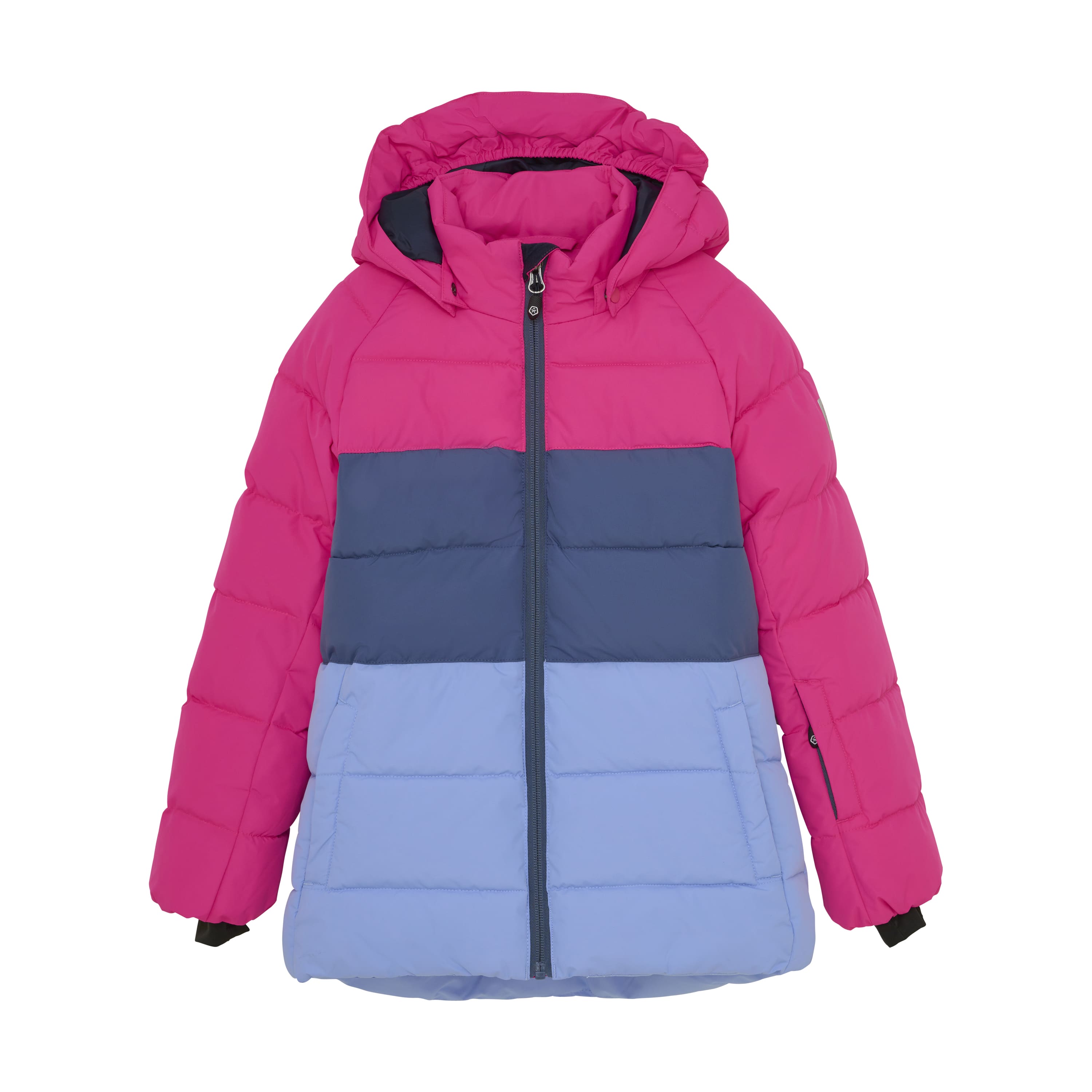 Pink Colorblock Puffy Winter Jacket | Color Kids | Le Mouton Noir