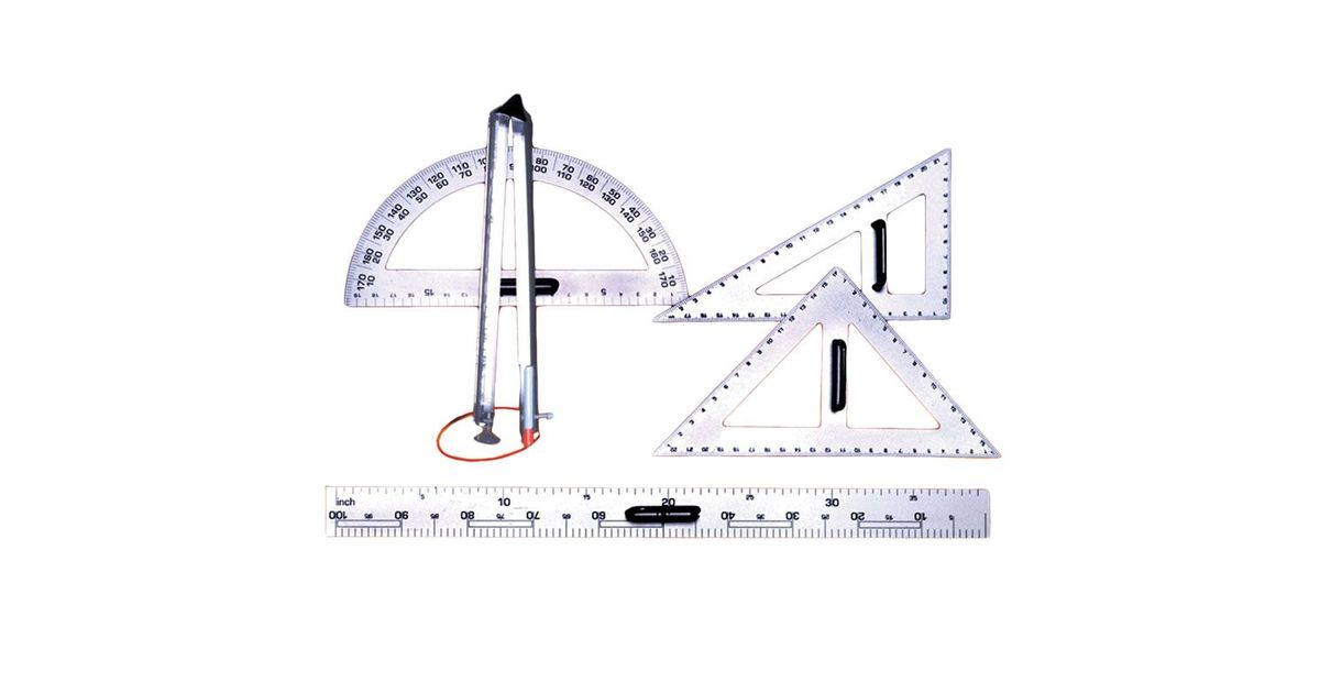 Set of chalkboard drawing instruments