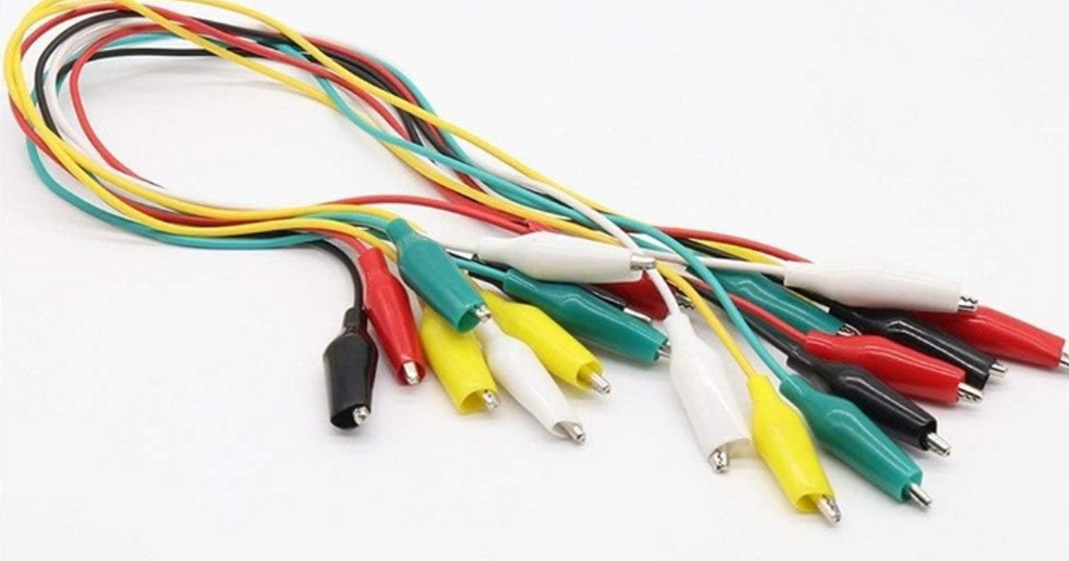 Lot De 10 Pinces Crocodile Double Extrémité 50 Cm – Câbles De Test Couleur 35 Mm, Rouge/Noir/Blanc/Jaune/Vert