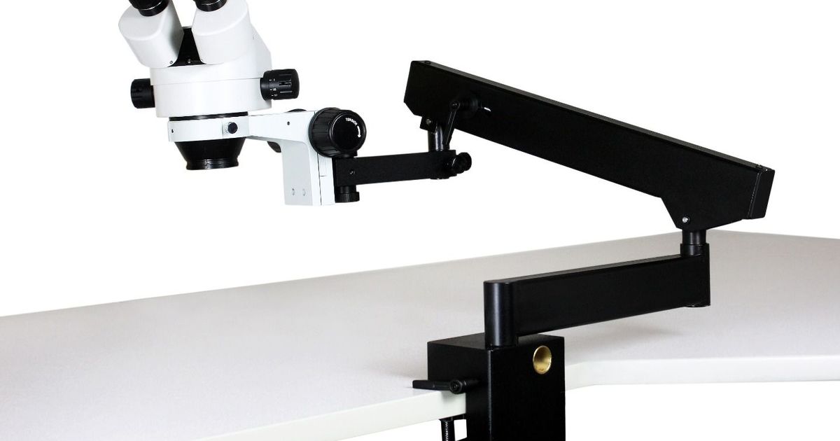 WP7 Series Zoom Stereo Microscopes with Articulating Arm Clamp Stand
