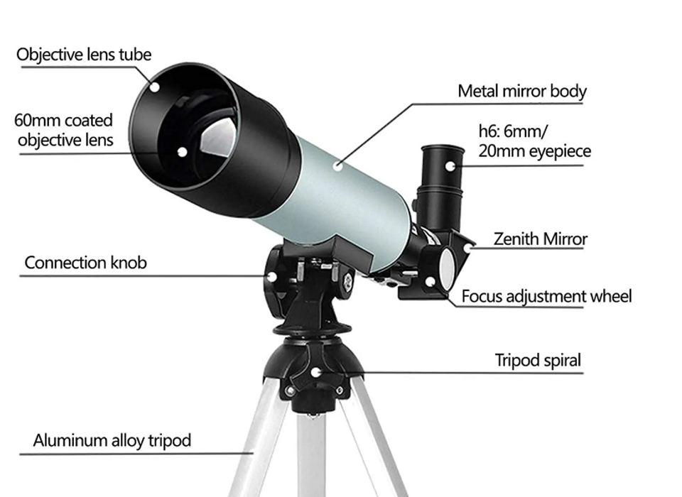 Tuword Télescope astronomique pour enfant 360/50 - Réfracteur HD