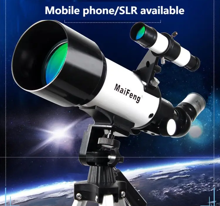 Télescope Astronomique 70mm 400mm - Portable Haute Définition Avec Oculaires, Support Téléphone Et Bluetooth Pour Enfants Et Adultes