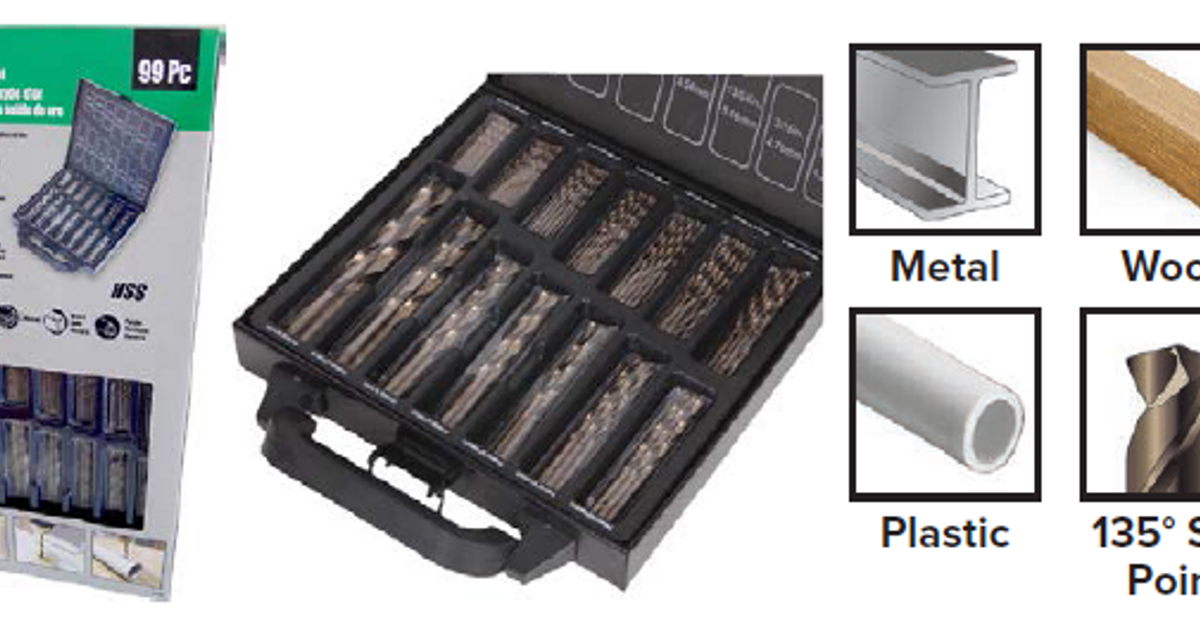 99 PC GOLD OXIDE DRILL BIT SET