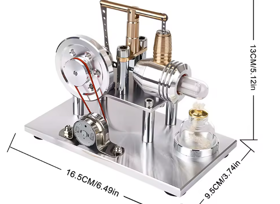 Modèle Moteur à Vapeur Rétro Vertical ENGINEDIY - En Laiton, Pré-assemblé, 2024