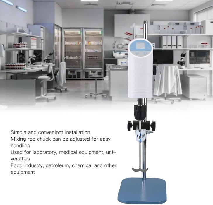 Agitateur numrique de laboratoire lectrique de 20 L, mlangeur de liquide industriel avec support et tige d'agitation, vitesse rglable de 200 3000 tr/min (prise) Agitateur numrique de laboratoire lectrique de 20 L, mlangeur de liquide industriel avec support et tige d'agitation, vitesse rglable de 200 3000 tr/min (prise)