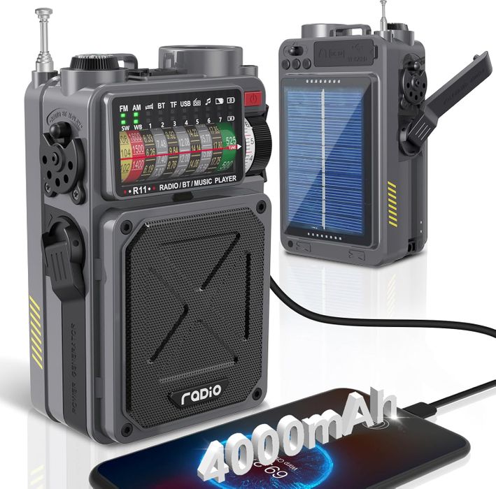 Emgykit R11 Radio Portátil de Onda Corta - 4000mAh/14800mWh NOAA/SW Emgykit R11 Radio Portátil de Onda Corta - 4000mAh/14800mWh NOAA/SW