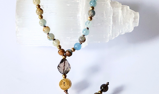 Mini Mala De Poche Agate Dentelle Bleue