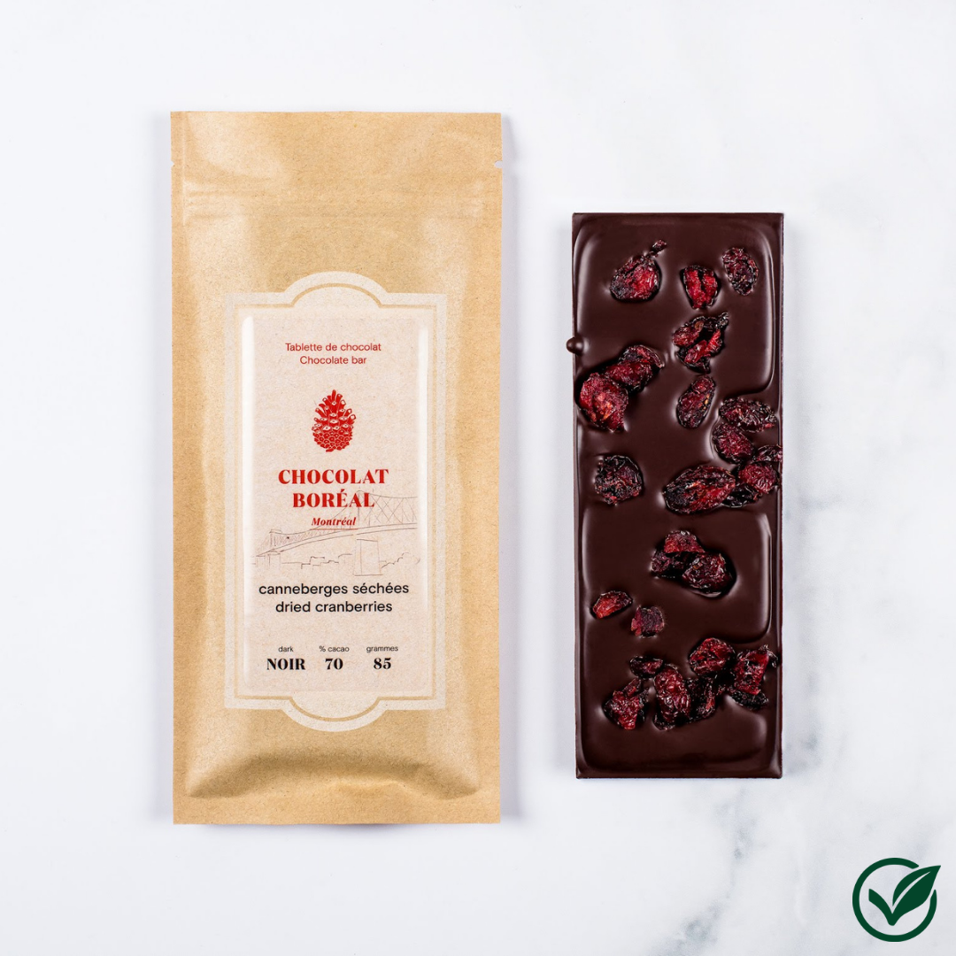 Dried cranberries 70% dark chocolate 