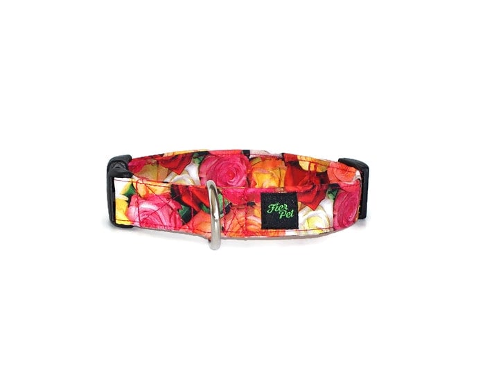 Dog collar outlet with roses