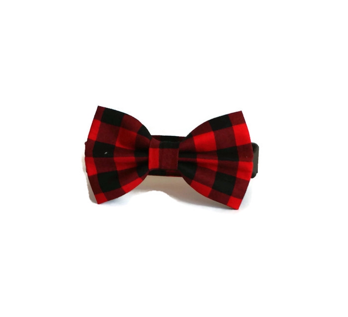 Buffalo plaid 2024 dog bow tie