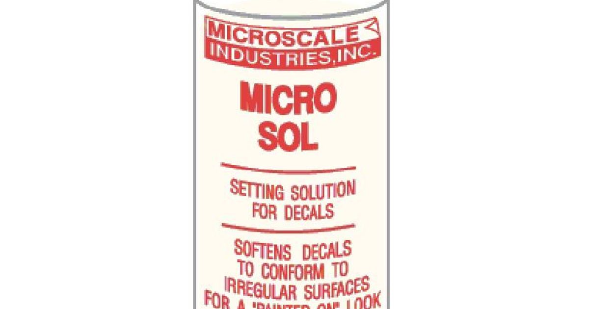 Micro Scale Decal Setting Solution, Micro Set MI1 and Micro Sol MI2, Two Bottles of Each with Spice of Life Paintbrush Set