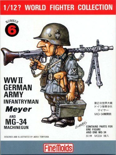 FineMolds 1:12 W.W.II German Infantry Man & MG34 Figure Kit