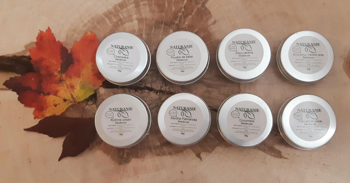 Déodorants naturels avec Zinc (Peaux sensibles), artisanals.