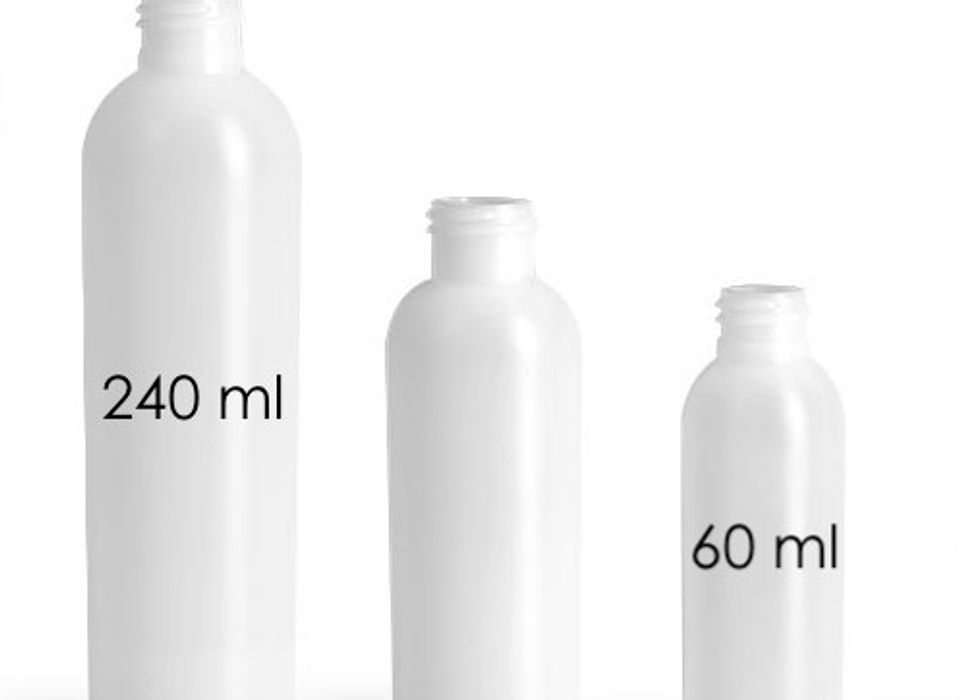 Lot de 6 bouteilles vides en plastique de 280 ml réutilisables