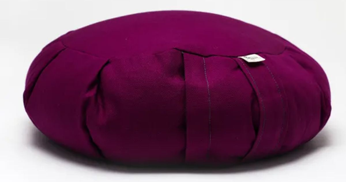 Zafu Traditionnel Uni Gris Sarcelle ou Raisin Coussin de méditation av