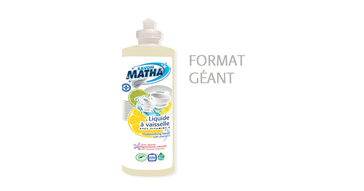 Savon Matha liquide à vaisselle Aucun parfums artificiels ni colorants Savon Matha liquide à vaisselle Aucun parfums artificiels ni colorants