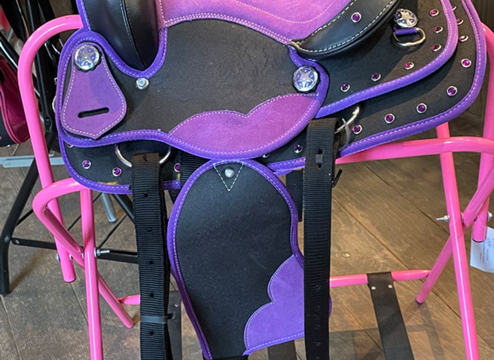 Selle synthétique violet Western Horse Tack toutes tailles - 10 - 18,5