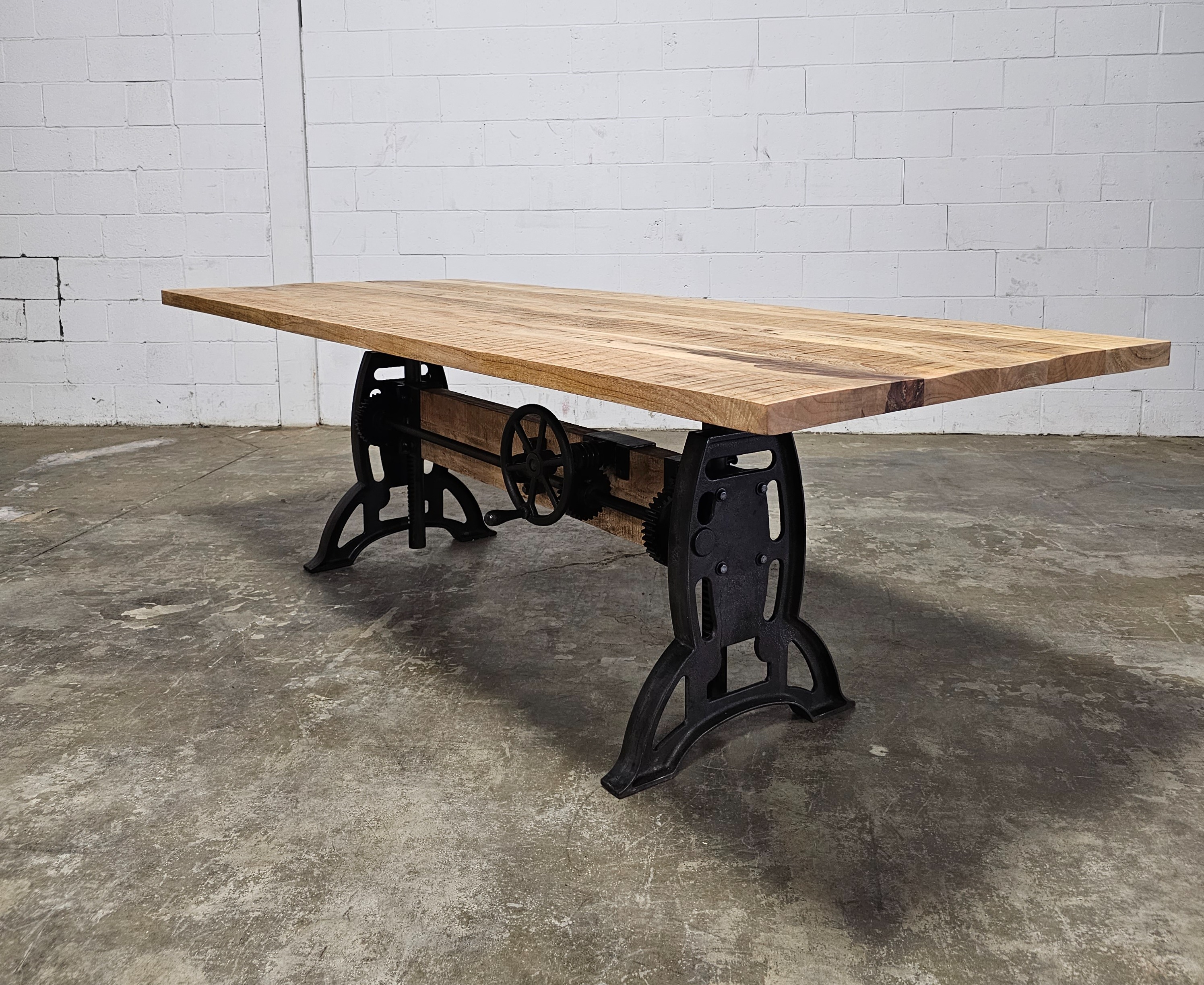 Industrial crank online dining table