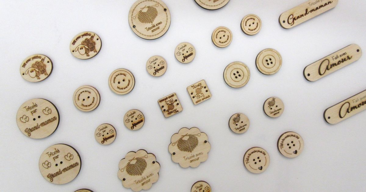 Lot De 6 Boutons En Bois - Fabriqué En France, Qualité Supérieure (Neuf)