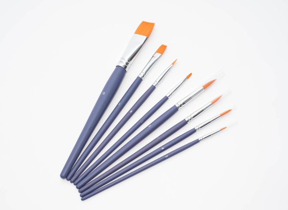 Lot de 8 pinceaux pour enfants, pinceaux, pinceaux, peinture