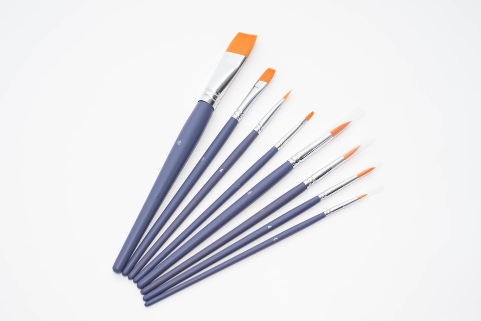 Lot de 8 pinceaux pour enfants, pinceaux, pinceaux, peinture Lot de 8 pinceaux pour enfants, pinceaux, pinceaux, peinture