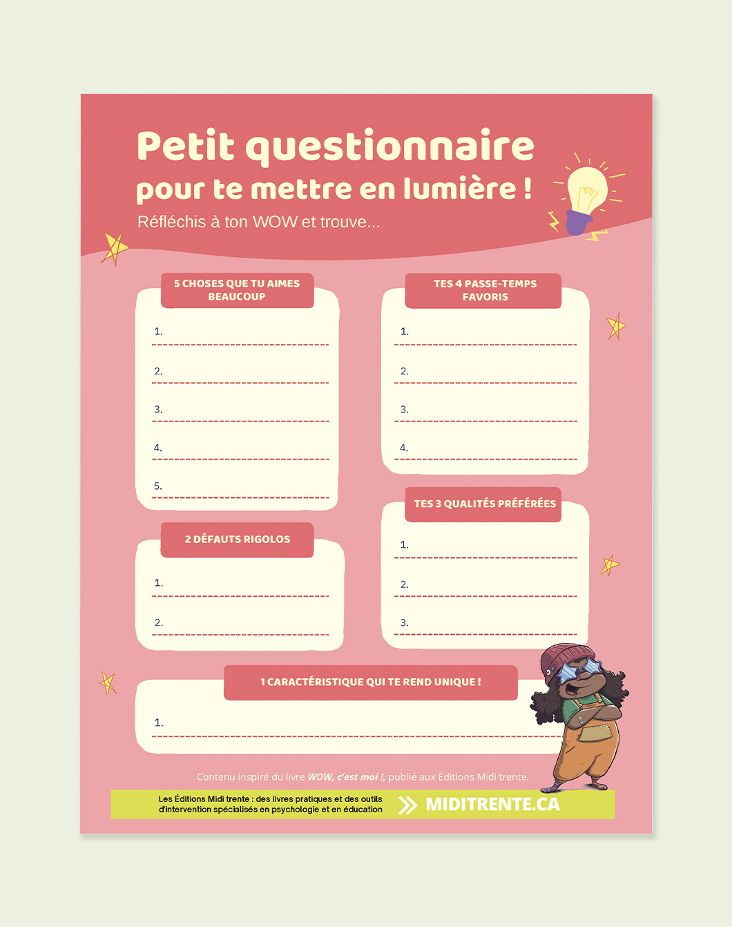 Petit questionnaire pour te mettre en lumière [À télécharger]