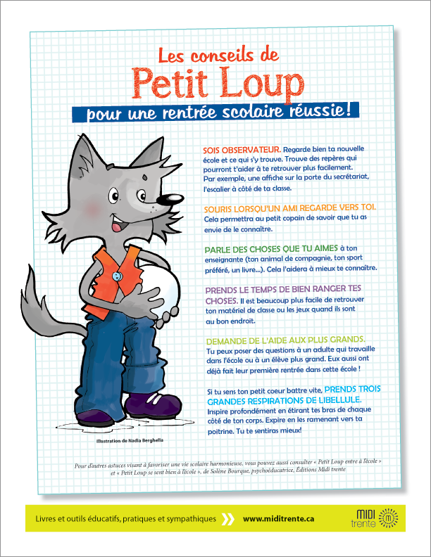 Les conseils de Petit Loup pour une rentrée scolaire réussie! [À télécharger]
