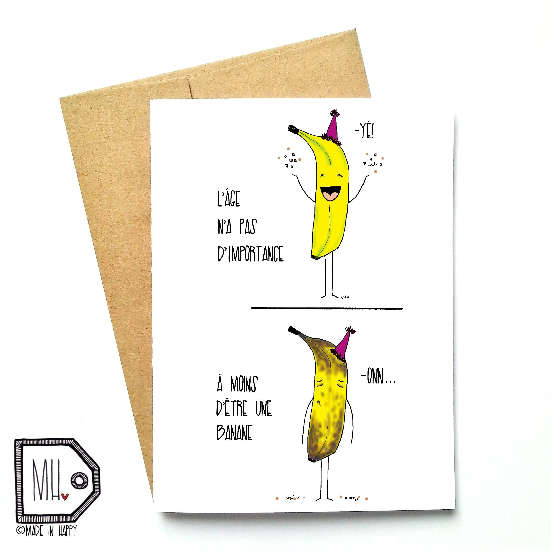 banana birthday card