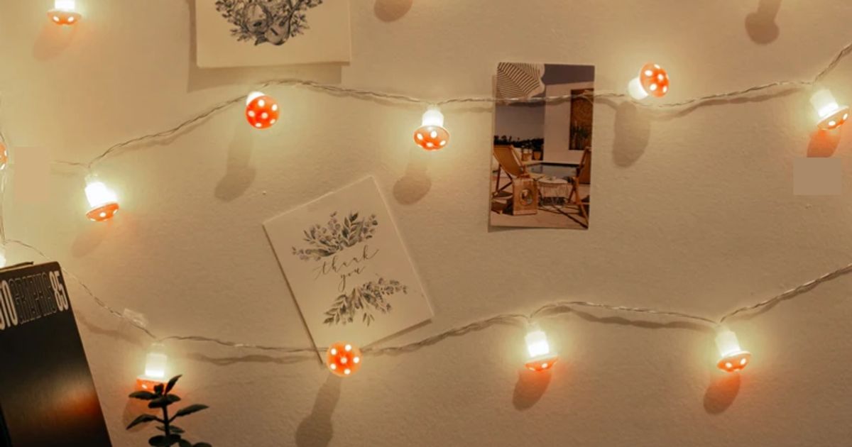 20 Mushroom LED String Lights
