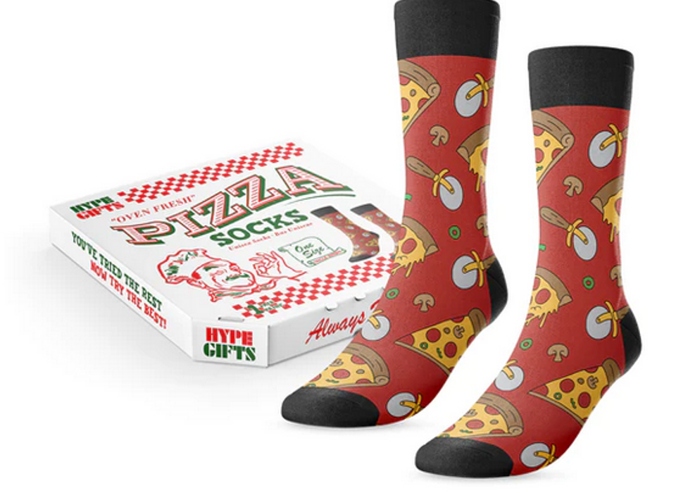 chaussettes pizza fraîche au four