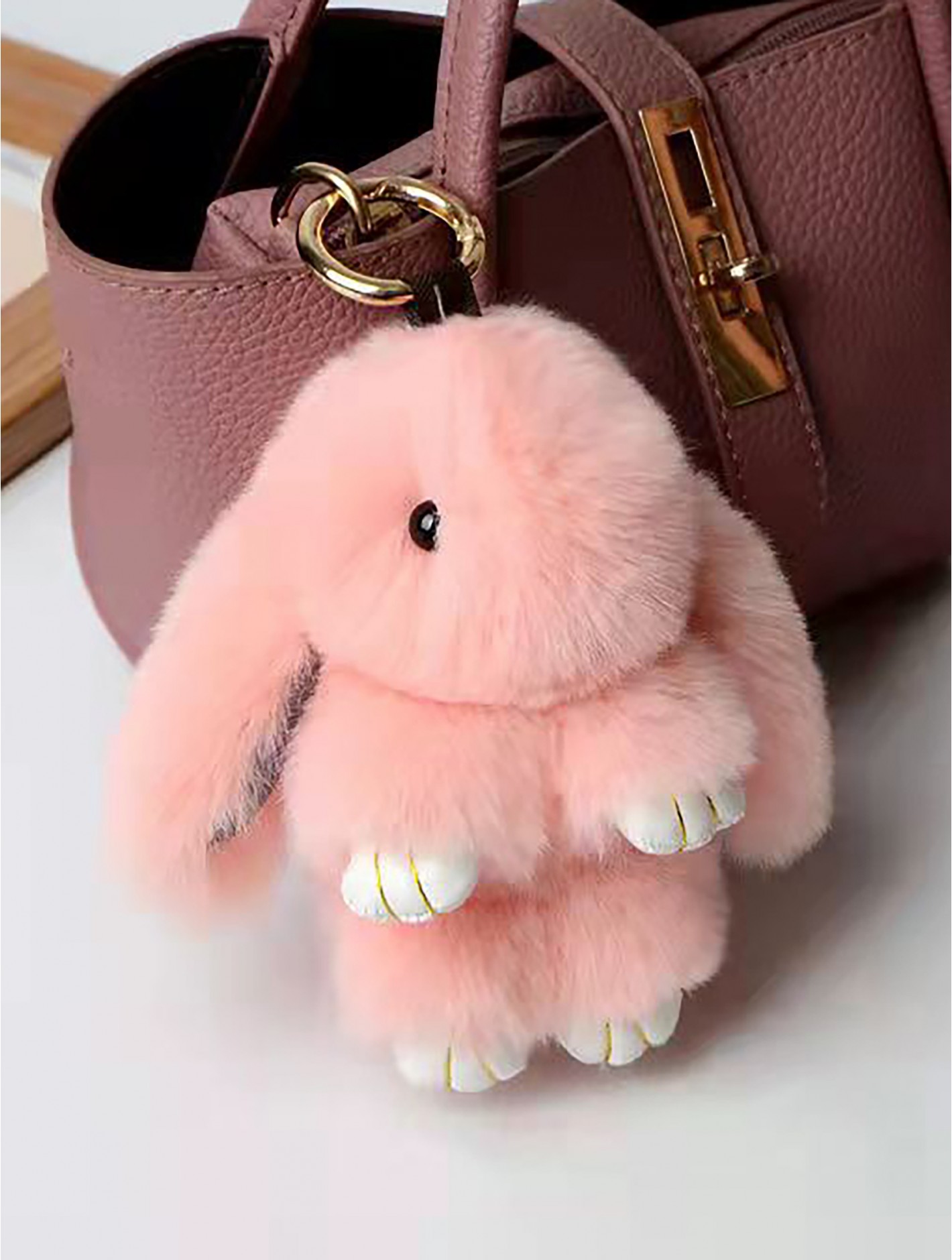 Porte cles lapin peluche