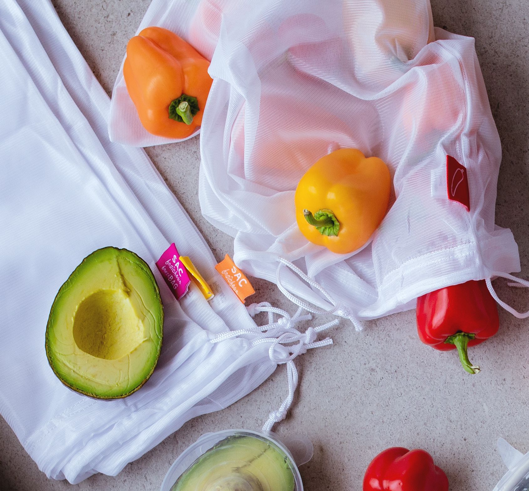 Sac pour fruits et legumes outlet reutilisables